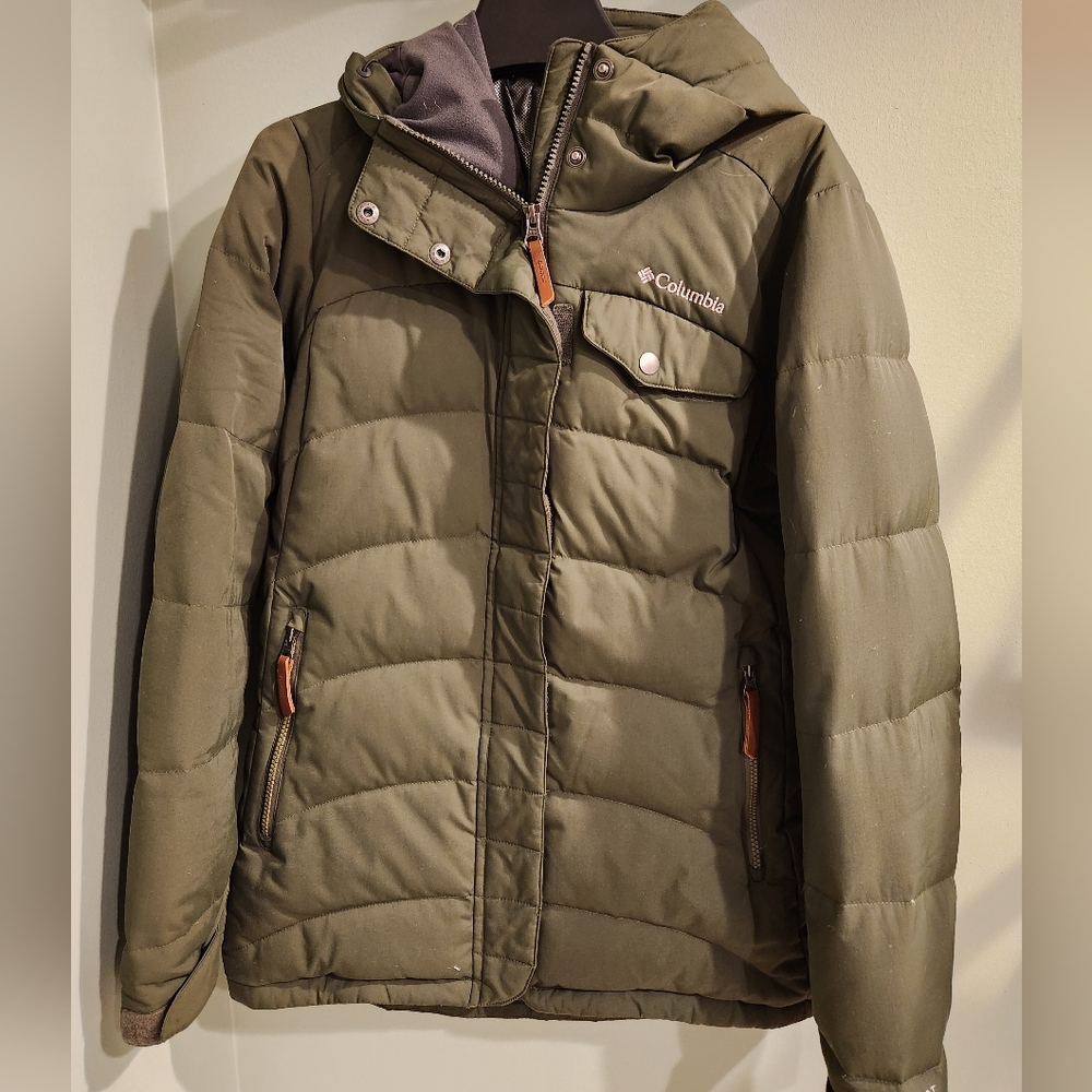 Columbia Olive Green Omni-Heat Jacket with Logo Patch